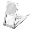 VoltAxis Foldable Zinc Alloy Metal 3-in-1 Magnetic 15W Wireless Charger Portable Fast Charger with Retractable Cable