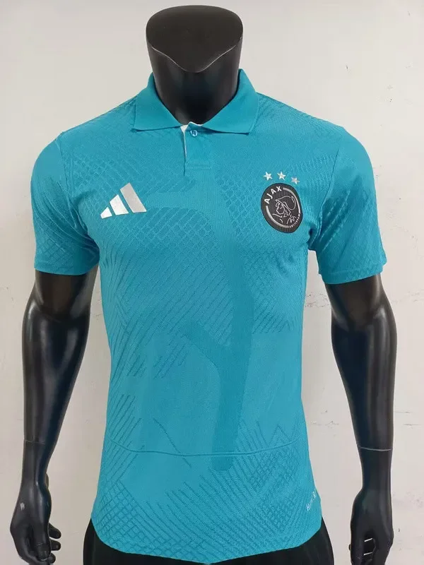 Player Version 2025-2026 Ajax Blue Soccer Polo Shirt