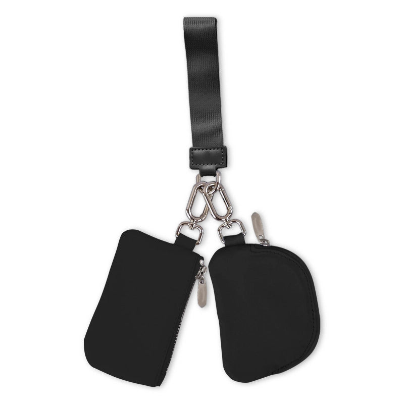 Women’s Solid Color Nylon Side Zipper Coin Purses