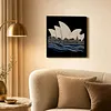 (30x30cm)DIY Landmark Pearl Painting Art With Inner Frame Handmade Pearl Material Art Kit Living Room Decor(Sydney Opera House)