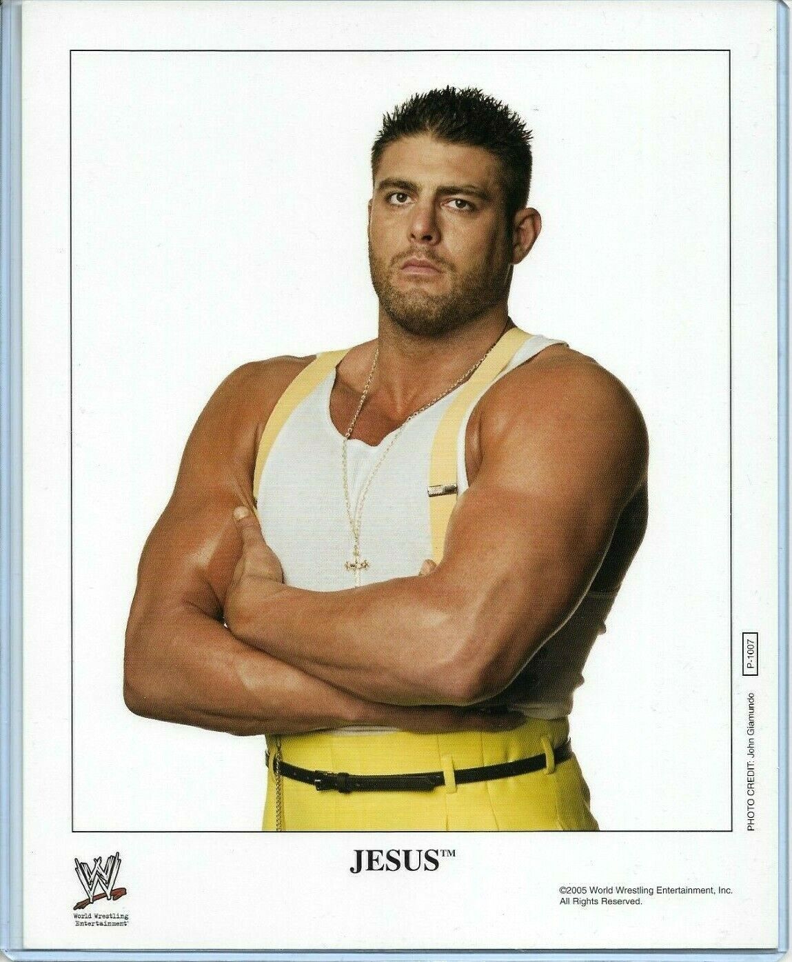 WWE JESUS P-1007 OFFICIAL LICENSED AUTHENTIC ORIGINAL 8X10 PROMO Photo Poster painting RARE