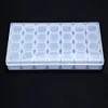 Plastic 28 Slots Clear Nail Tools Jewelry Storage Box Case Organizer Beads