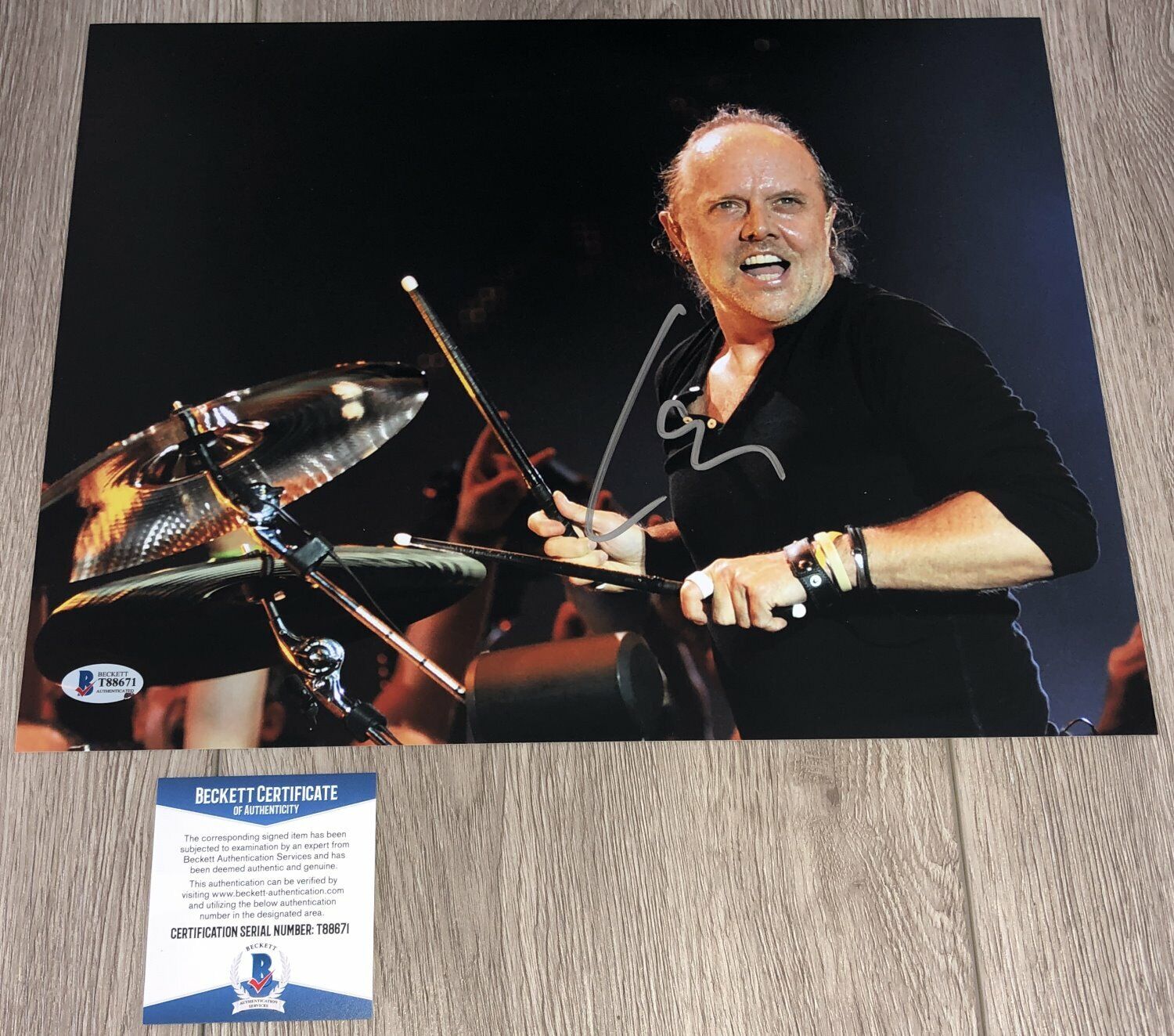 LARS ULRICH SIGNED AUTOGRAPH METALLICA 11x14 Photo Poster painting G w/PROOF & BECKETT BAS COA