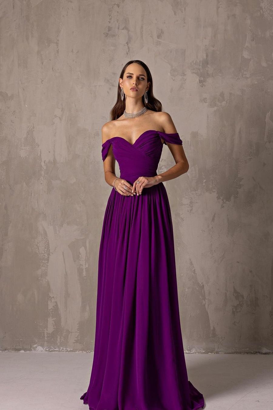 Lvs&Broner Off the Shoulder Strapless Sleeveless Long Prom Dress With Ruffles