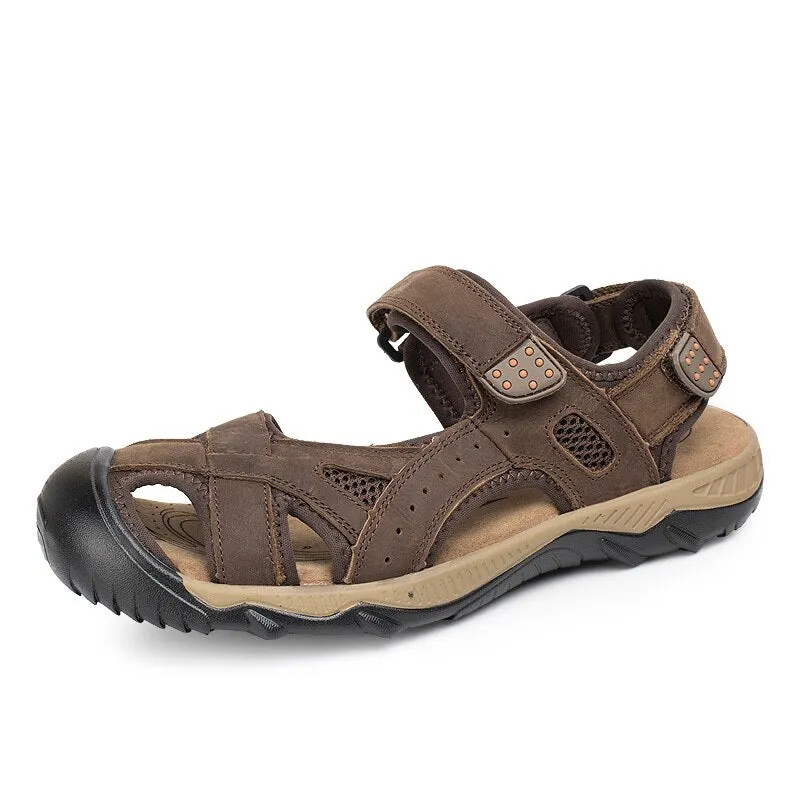 New Fashion Summer Leisure Beach Men Shoes High Quality Casual Genuine Leather Sandals Outdoor Men's Sandals Big Size 38-48