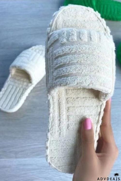 Terry Line Flats Slippers