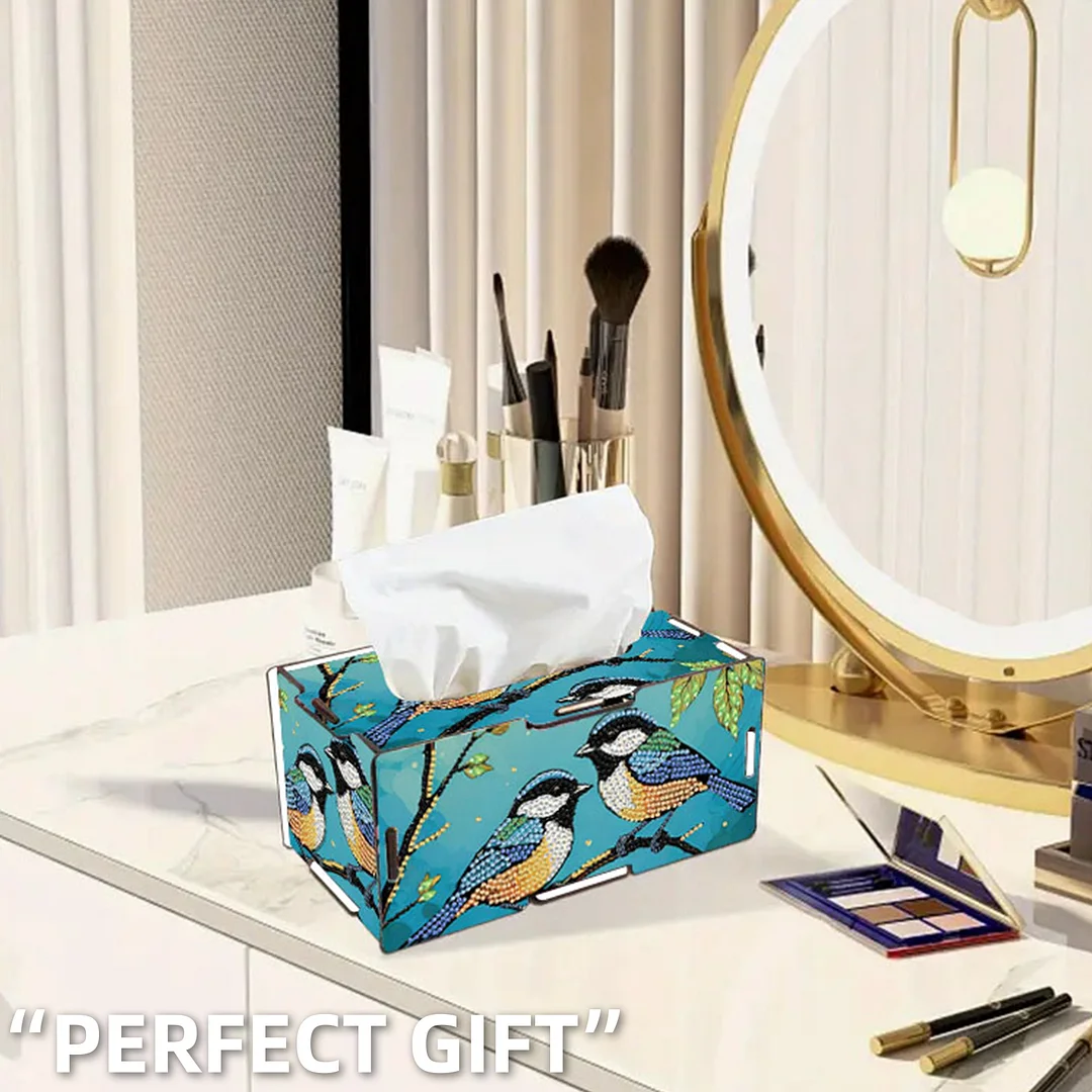 Wooden Diamond Painting Tissue Box for Home and Office Decoration(CZH002)