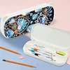 (US Local)Crystal DIY Diamond Pencil Case Pen Brushes Accessories Travel Pencil Box