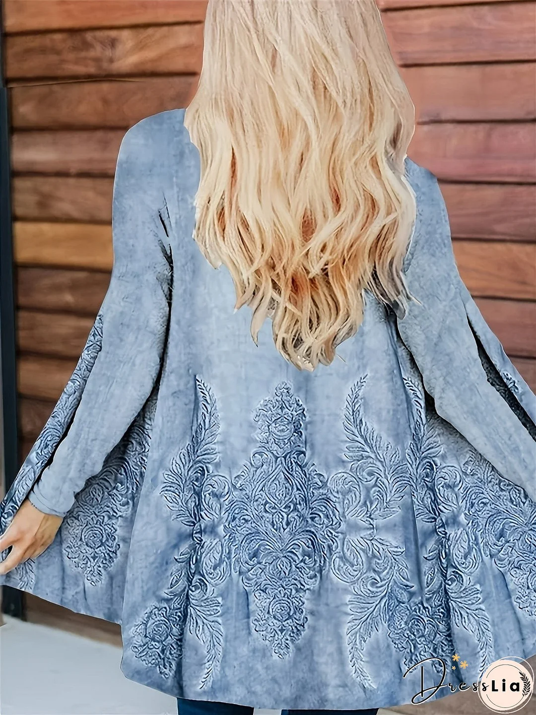 Cardigan with Geometric Pattern