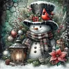Christmas Snowman-11CT Stamped Cross Stitch 40*40cm/15.75*15.75in