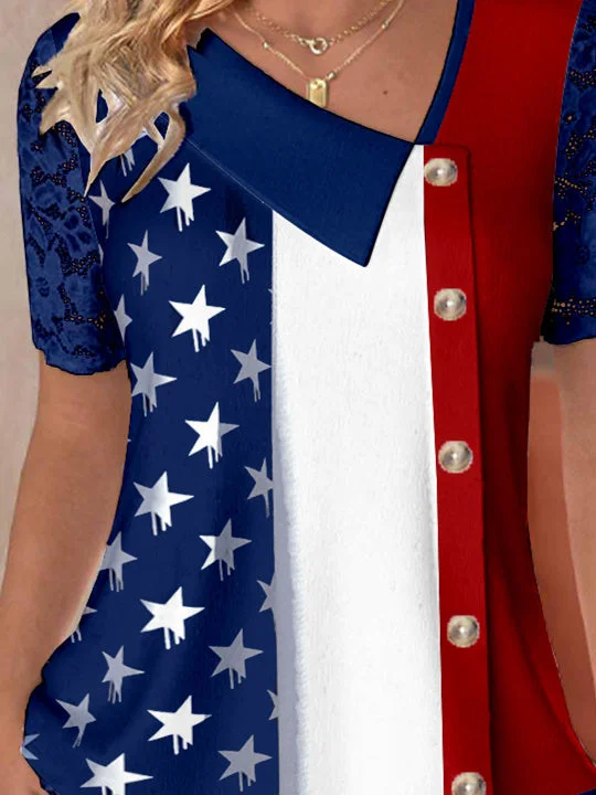 Women Half Sleeve V-neck Solid Color Dress