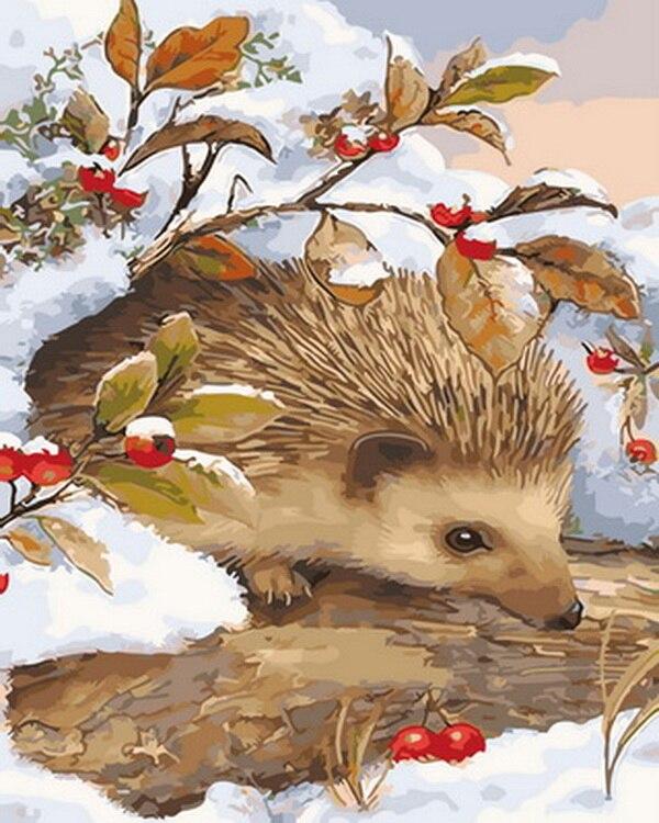 

Winter Hedgehog – Paint By Numbers - 40*50CM, 501 Original