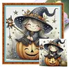 Halloween Witch-11CT Stamped Cross Stitch 40*40cm/15.75*15.75in tapestrymarket