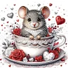 Rat in Coffee Cup - Crystal Rhinestone Diamond Painting