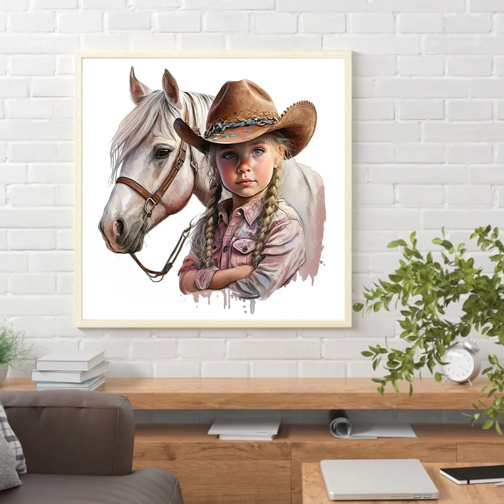 Diamond Painting - Full Round Drill - Western Cowboy Kid(Canvas|30*30cm)