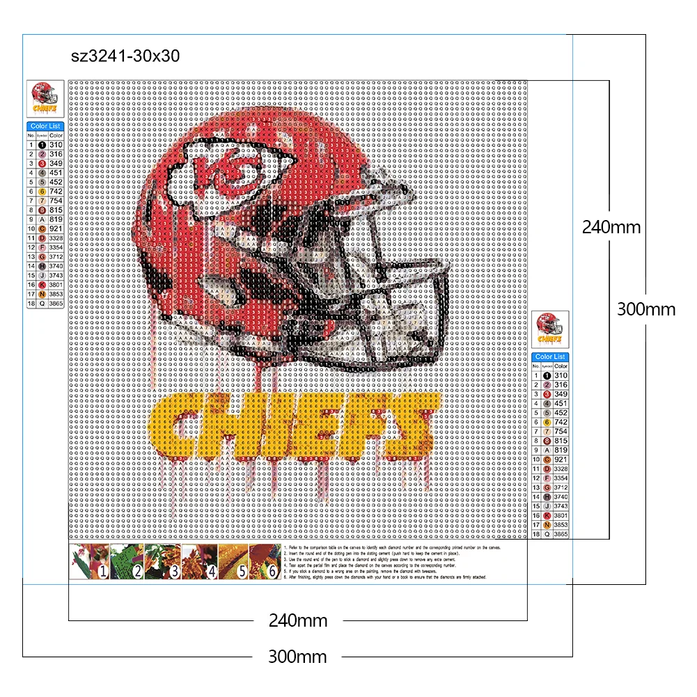 Diamond Painting - Full Round Drill - Kansas City Chiefs(30*30cm)