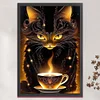 Black Cat Coffee-11CT Stamped Cross Stitch 40*60cm(Big Size)