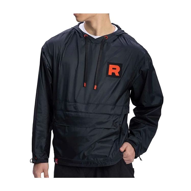 Team Rocket HQ Collection Black Packable Anorak Jacket - Adult