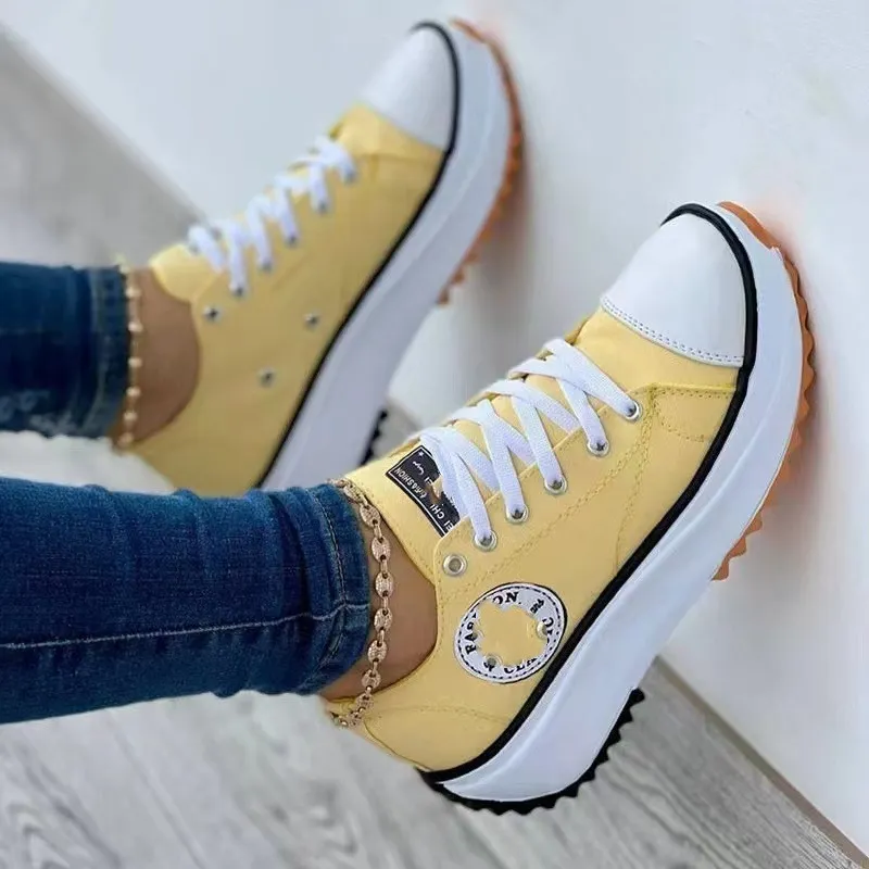 Breakj Breakj 2025 New Low-Top Single Shoes Women's Thick-Sed Canvas Shoes With Loose Cream Soles In Front Of The Large Women's Shoes