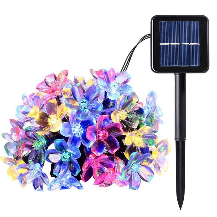 20/50LED Solar Power Cherry Blossom String Light Yard Fairy Decorative Lamp