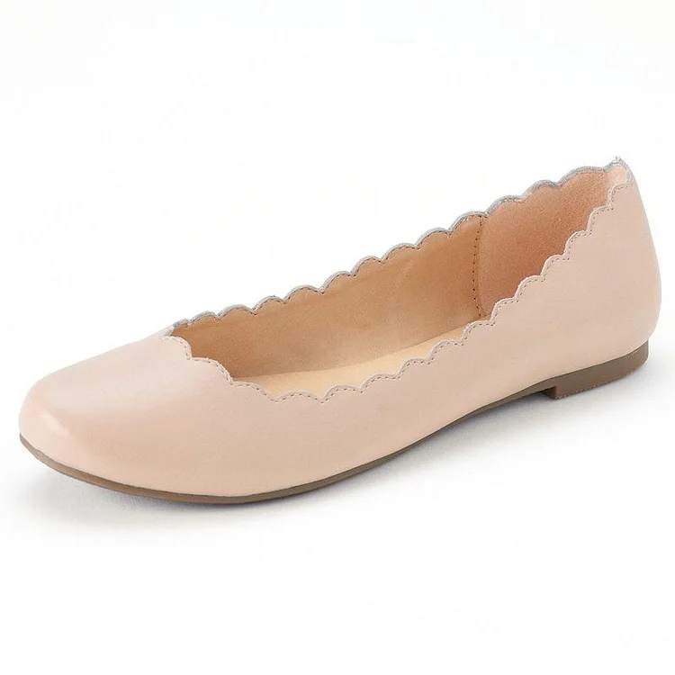 Women's Blush Commuting Round Toe Comfortable Flats |FSJ Shoes