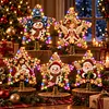 DIY Diamond Painting Wooden Christmas Tree Topper Star With Light, Double Side Drills,Holiday Tree Top Decoration with Spring Base, Removable Tabletop Christmas Decor