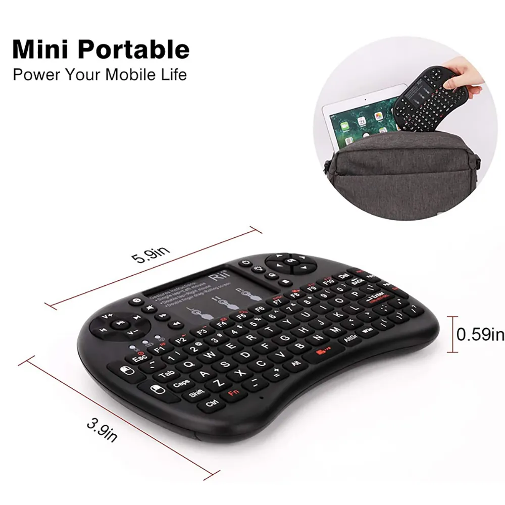 No1seller Mini (Black)2.4Ghz Wireless Touchpad Keyboard With Mouse For...