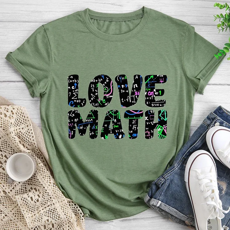 Love Math Round Neck T-shirt