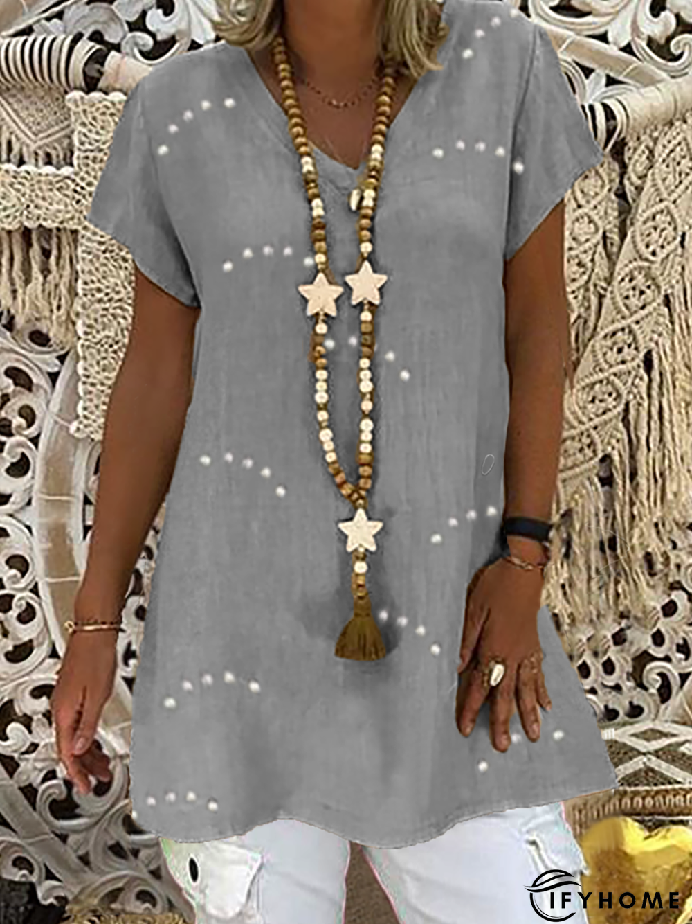 Vintage Short Sleeve Casual Top | IFYHOME