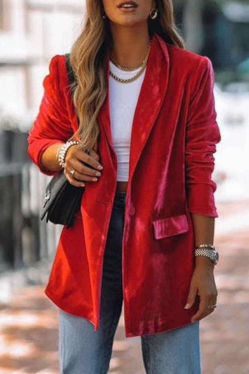Women's Jacki Pure Color Velvet Blazer