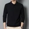 Long-sleeved casual lapel all-match thin POLO sweater