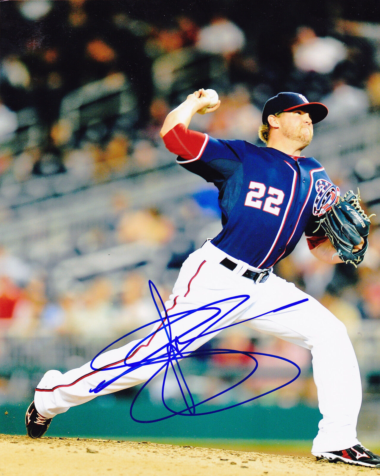 DREW STOREN WASHINGTON NATIONALS ACTION SIGNED 8x10