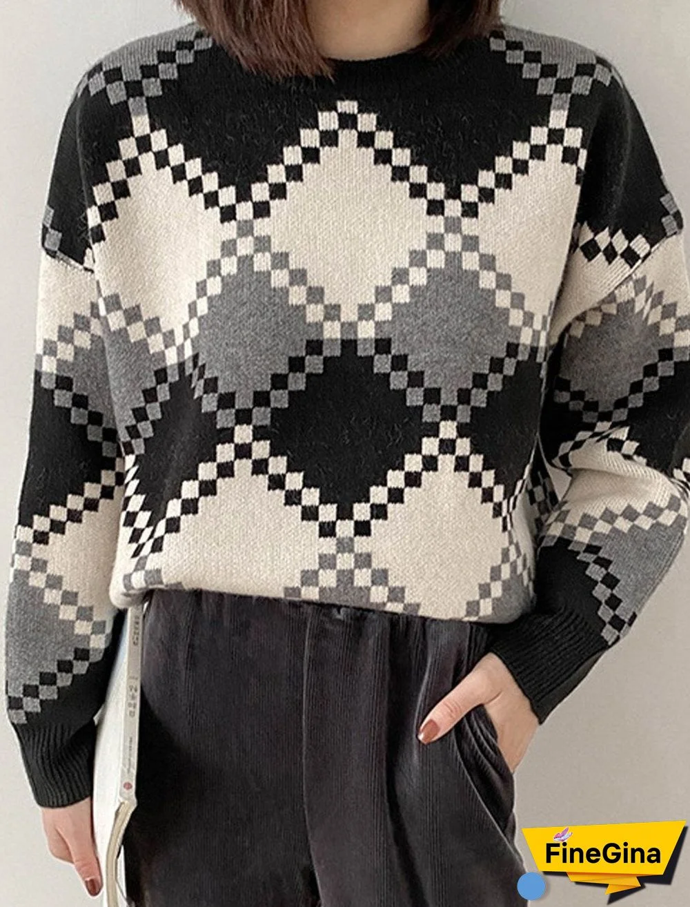 Gradient Square Knit Sweater