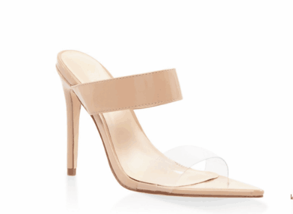 Clear Open Toe Nude Mule Heel Sandals Vdcoo