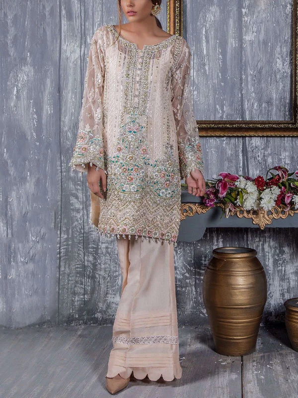 Bead decorated simple and elegant ethnic style ladies two-piece set