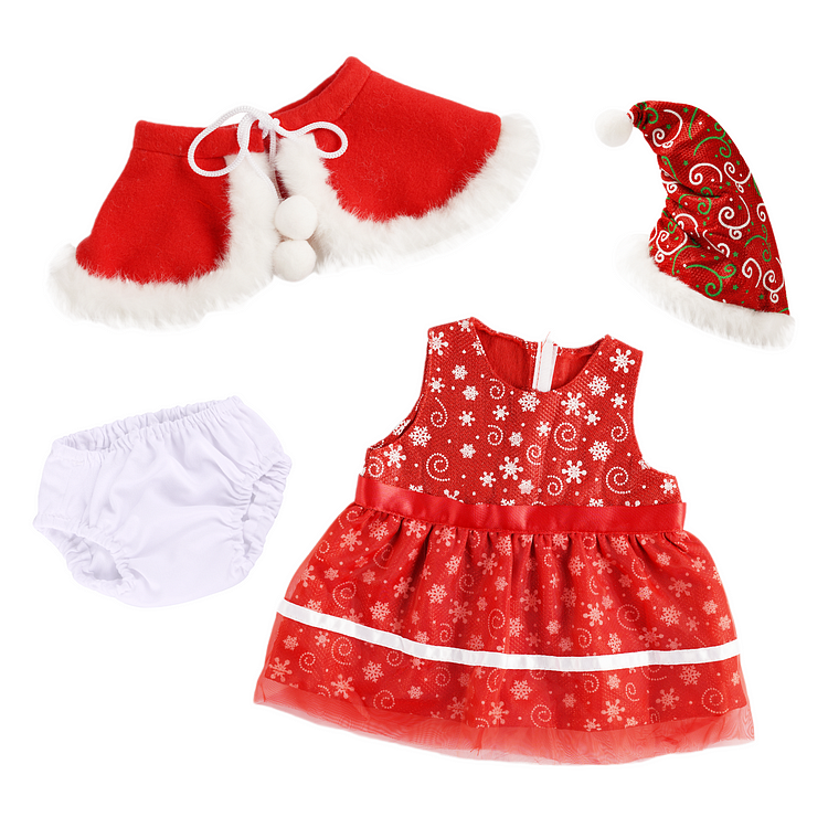 17" - 22" Mesh Star Christmas Overalls 4 Pcs Set Reborn Baby Doll Clothes Accessories Set：Realistic Reborn Baby Dolls By Rsgdolls®