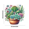 (US Only)Acrylic 2D Flat DIY Cactus Pot Diamond Art Pendant Wall Door Decoration