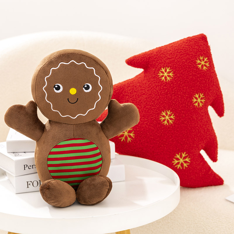 Tegooe Gingerbread Man Plush Cushion - Stuffed Christmas Decor Kids Toy