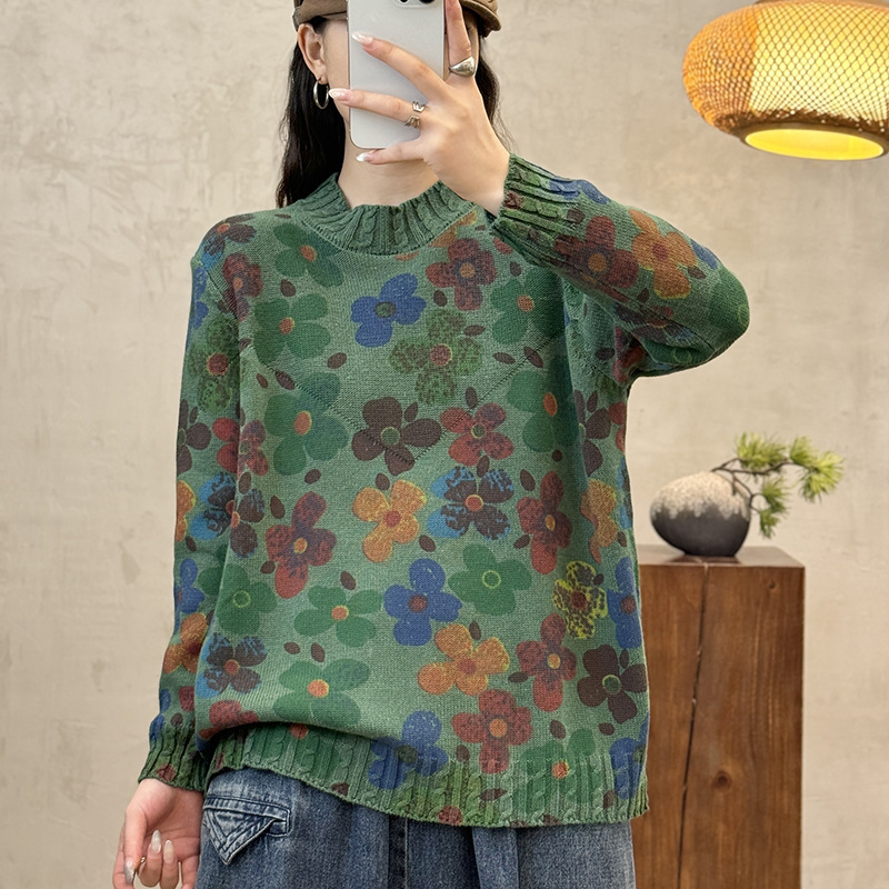 Chicfifth Sweater Women Winter Long Sleeve High Quality Autumn Vintage Top Knitted Cardigan
