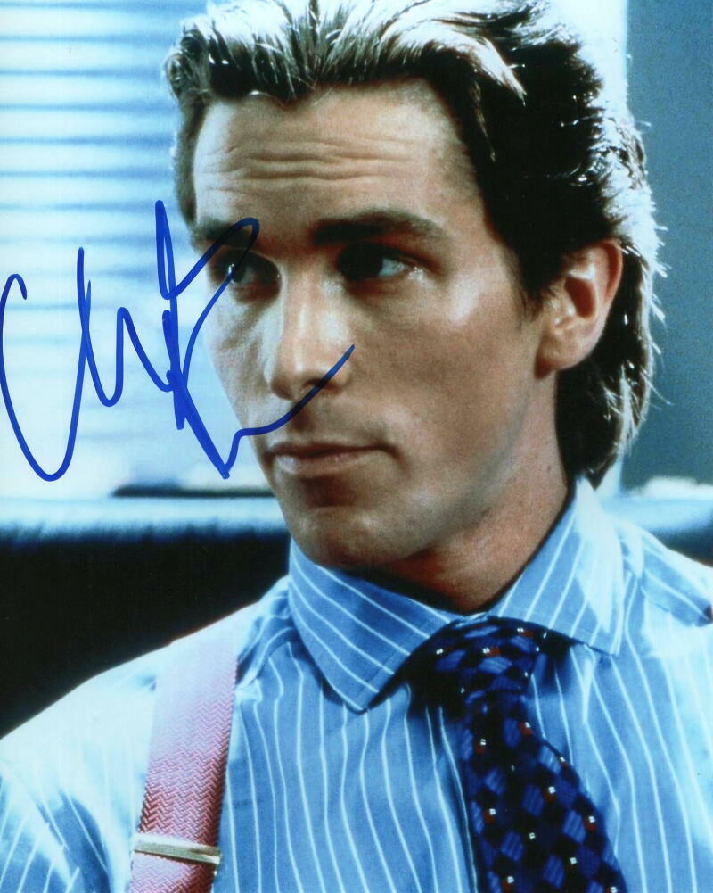 CHRISTIAN BALE SIGNED AUTOGRAPH 8X10 Photo Poster painting - AMERICAN PSYCHO, PATRICK BATEMAN