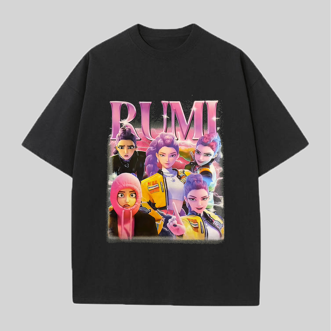 KPop Demon Hunters Rumi Printed Unisex Oversized T-shirts