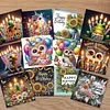 12pcs Diamond Painting Birthday Greeting Card Set with Envelope Daily Wishing Cards for Birthdays Thanksgiving & Special Occasion