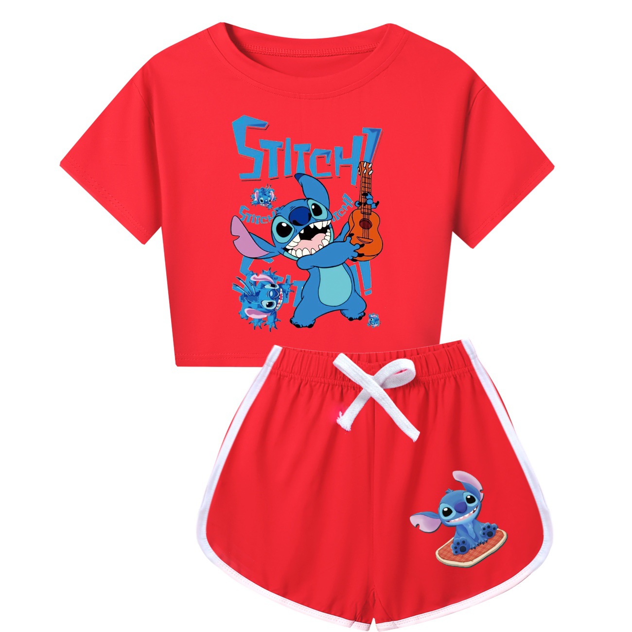 Stitch Kids Short Sleeve and Shorts Set - Fun and Stylish Outfit for Little Fans -Mayoulove