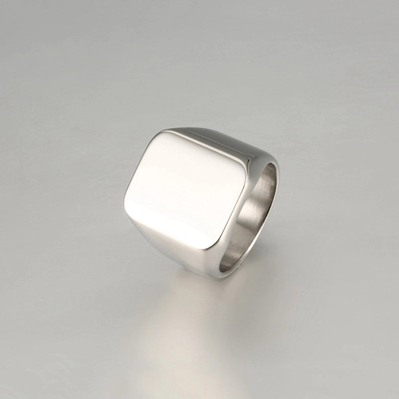 Basic Modern Style Classic Style Solid Color Titanium Steel Plating Men’s Rings