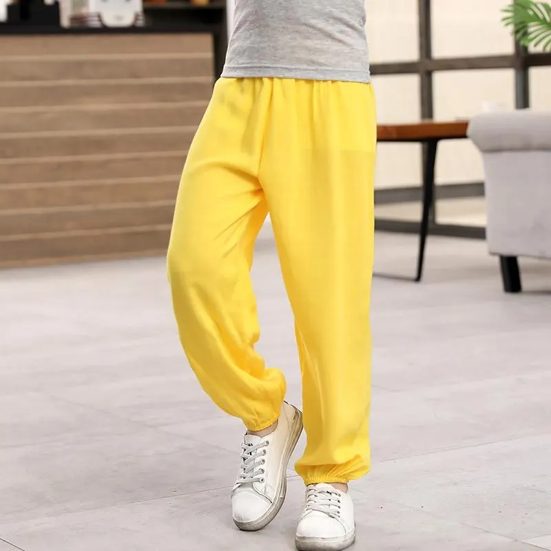 Children Pants Boy Girl Pure Color Trousers Summer Autumn Anti-mosquito Pants Kids Casual Pajama Pants Thin Breathable Pants