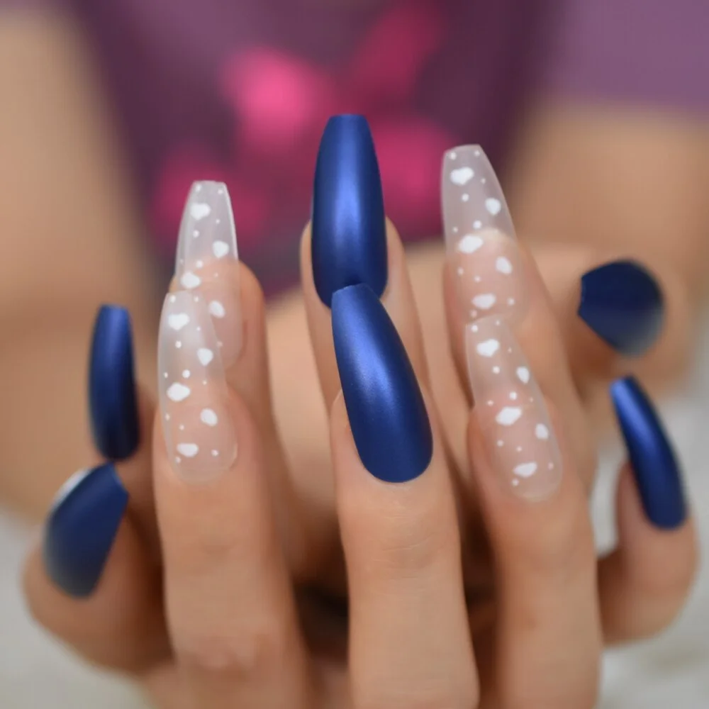 Rainbow Colorful Pre Designed Extra Long Nail Tips Fingernails Art Full Cover Nails 2021 Coffin Charm Lovely Wholesale 24Pcs Set-Nail Inspo