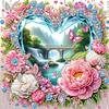 (Pre-Framed)Heart Landscape-Special Shape Diamond Painting Kit(25x25cm)