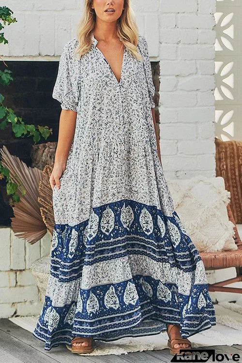 Paisley Print Maxi Dress