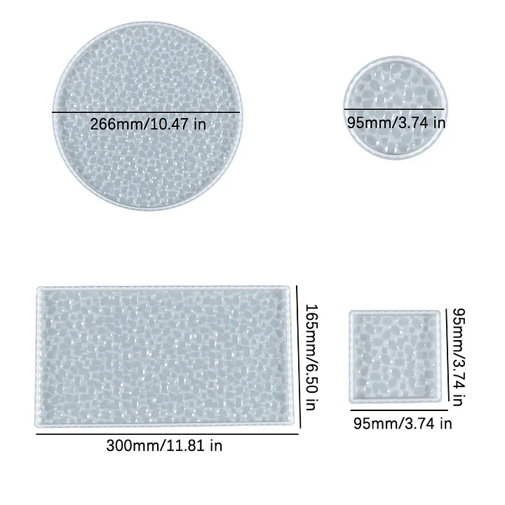 Sparkle & Shine with CrazyMold's 4 Pcs Diamond Tray & Coaster Resin Molds  Kit!