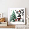5D DIY Partial Special Shaped Drill Diamond Painting Xmas Snowman Decor With Frame Kit 18x18cm